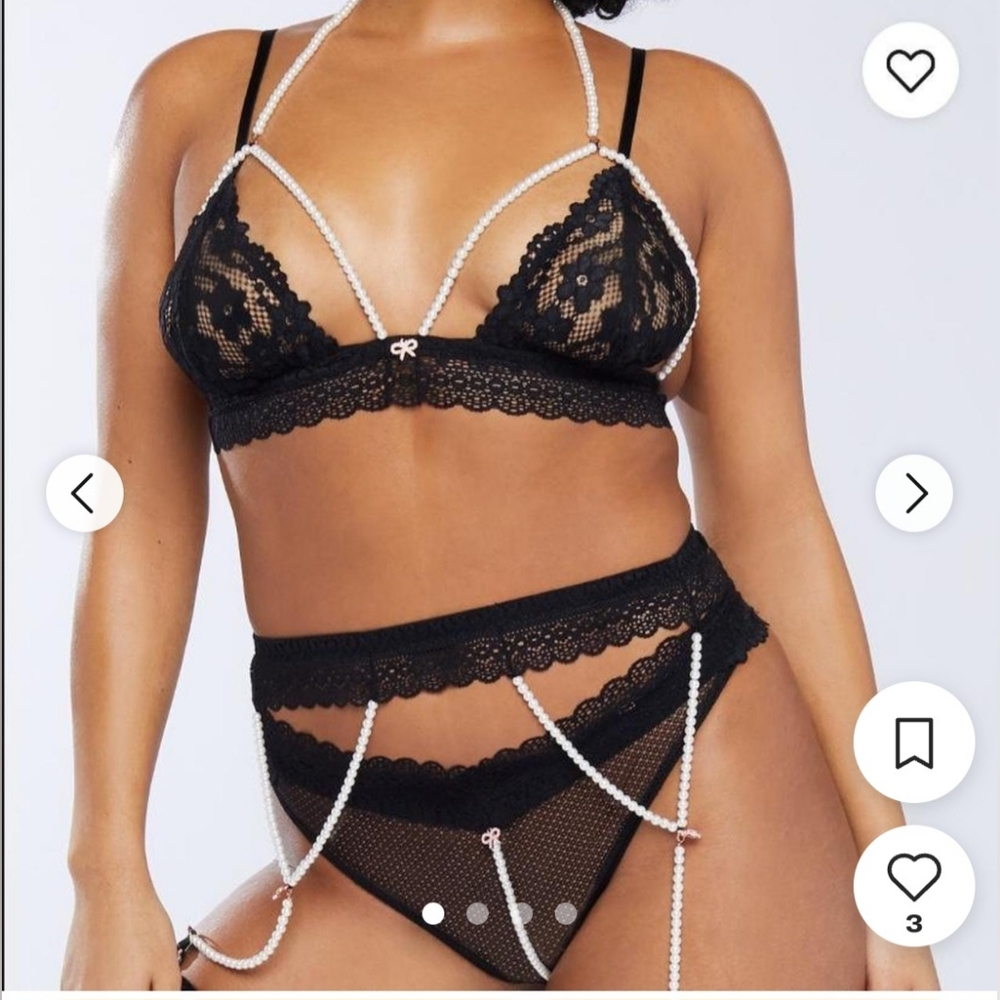 Savage X Fenty STRING OF PEARLS GARTER BELT (XS-XL) One Size NWT